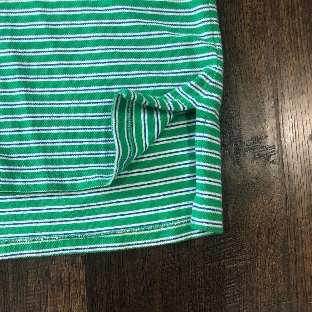 Vintage 90s Ralph Lauren Polo Jeans Mens XL USA Flag Weathered Pique Shirt Green - Picture 9 of 12